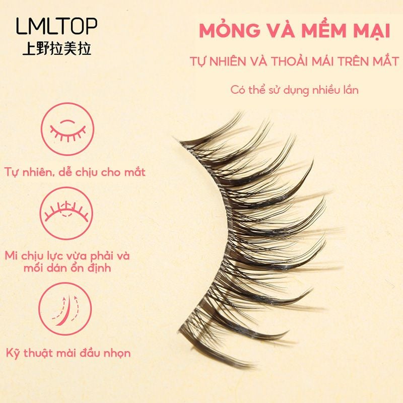 [NHẬP KHẨU] Lông Mi Giả Mềm Mại Tự Nhiên, Không Gây Nặng Mí LMLTOP Eyelash