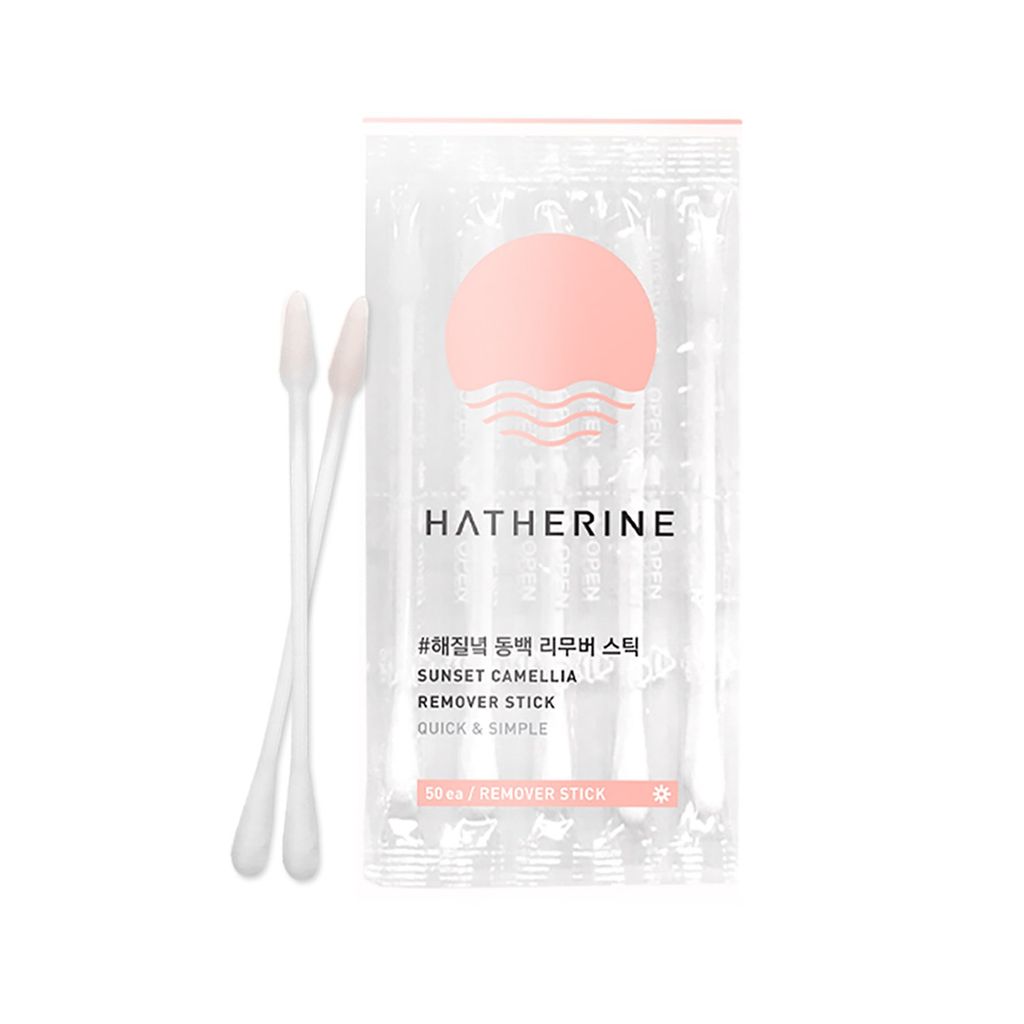 [50 cái] Tăm Bông Hatherine Hỗ Trợ Chỉnh Sửa Trang Điểm Sunset Camellia Remover Stick