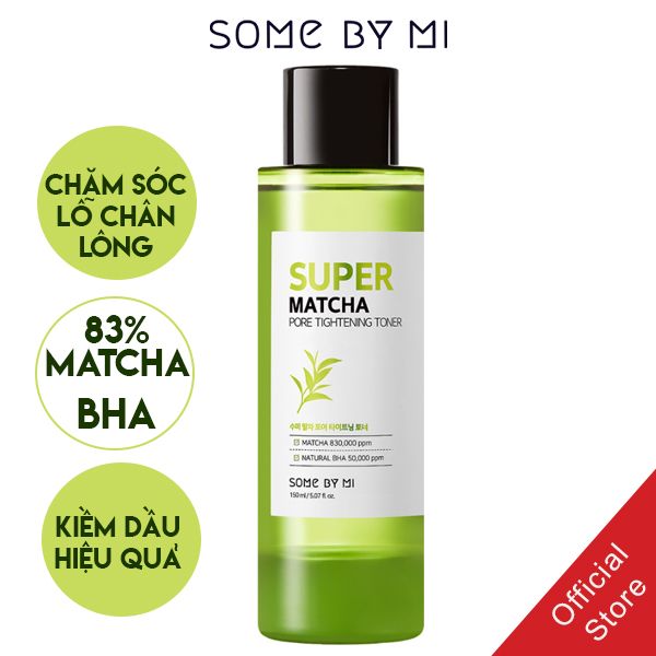 Nước Hoa Hồng  Some By Mi Hỗ Trợ Thu Nhỏ Lỗ Chân Lông Chiết Xuất Trà Xanh Super Matcha Pore Tightening Toner 150ml