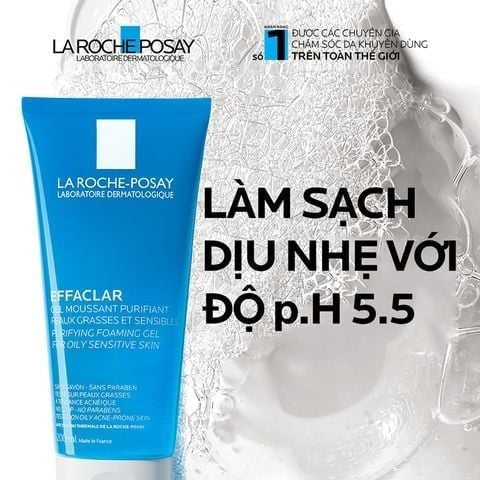 [MINI 50ML] Combol 3 Chai Sữa Rửa Mặt Dạng Gel Cho Da Dầu Mụn La Roche-Posay Effaclar Purifying Foaming Gel For Oily Sensitive Skin