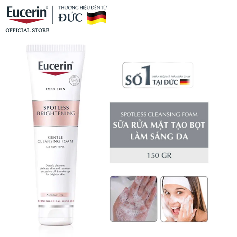 Sữa Rửa Mặt Eucerin Hỗ Trợ Làm Sáng Da, Giảm Đốm Nâu Spotless Brightening Gentle Cleansing Foam