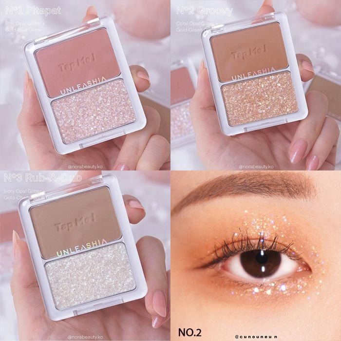 Bảng Phấn Mắt 2 Màu Ánh Nhũ Lung Linh Unleashia Tap Me Palette Duo 8.4g - Màu N2 Groovy