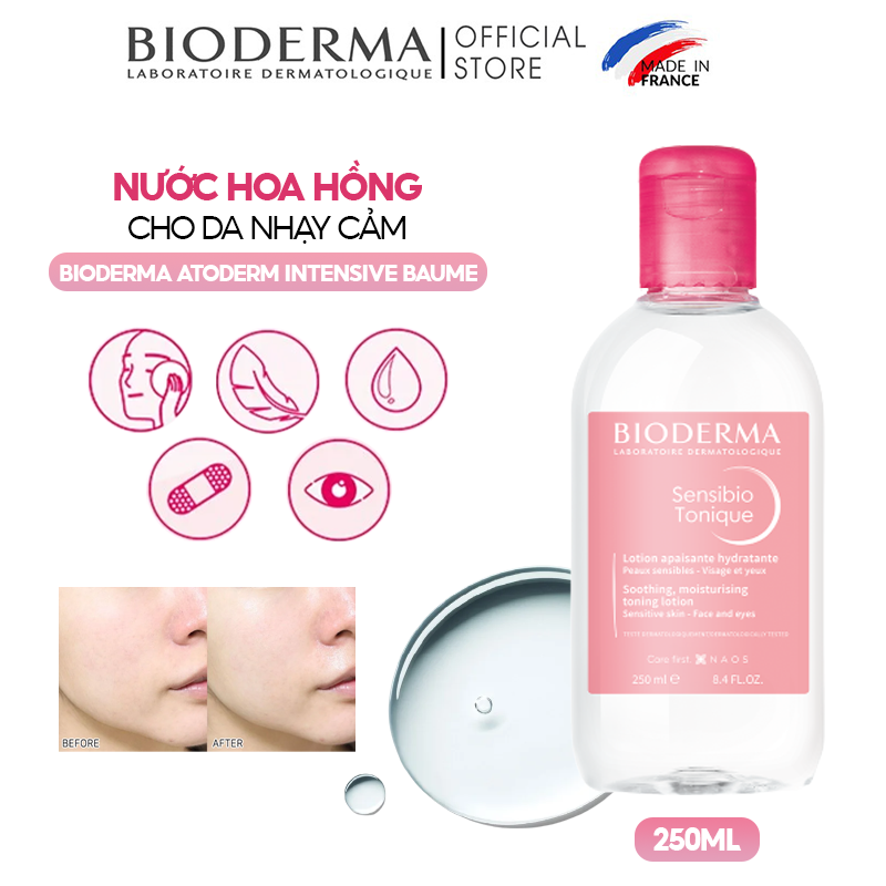 Nước Hoa Hồng Bioderma Cho Da Nhạy Cảm Sensibio Tonique 250ml