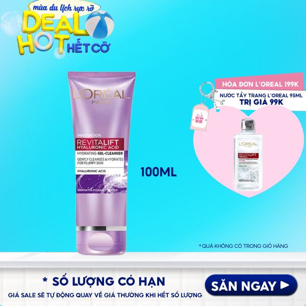 Sữa Rửa Mặt Cấp Ẩm L'oreal Revitalift Hyaluronic Acid Hydrating Gel Cleanser 100ml