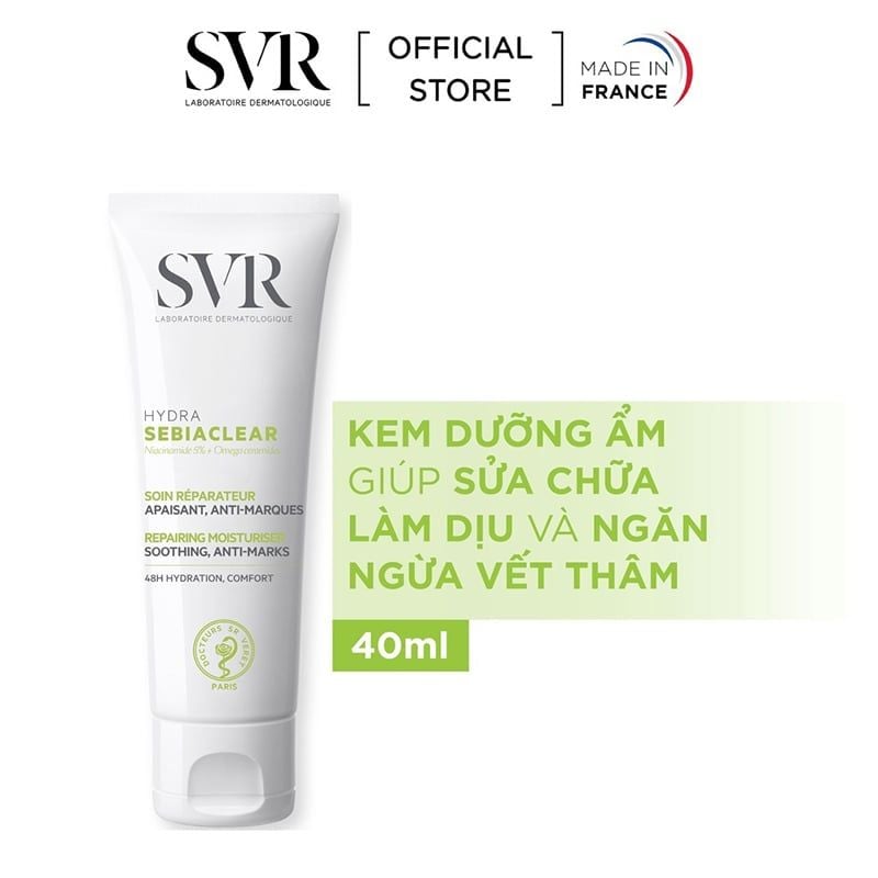 Kem Dưỡng Ẩm, Hỗ Trợ Giảm Thâm Mụn Cho Da Dầu SVR Sebiaclear Hydra 40ml