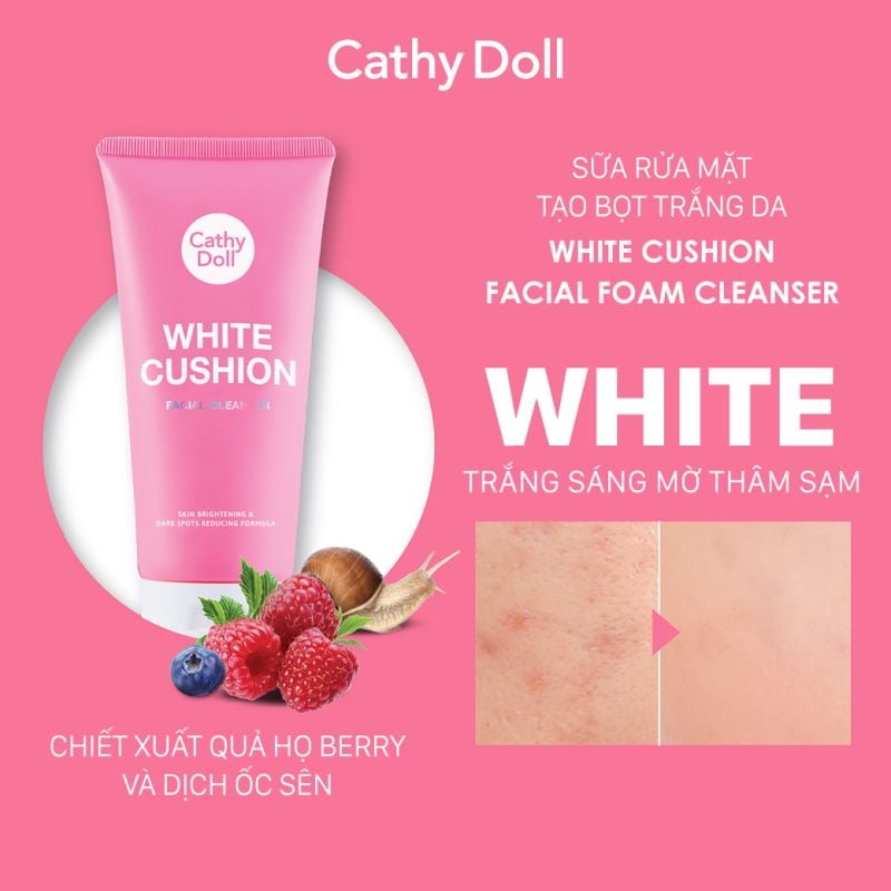 Sữa Rửa Mặt Tạo Bọt Giúp Làm Sạch Sâu Cathy Doll Cushion Facial Foam Cleanser 120ml