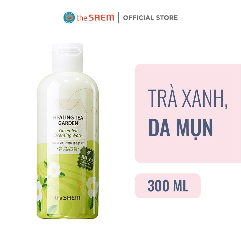 Nước Tẩy Trang Chiết Xuất Từ Các Loại Lá Trà The Saem Healing Tea Garden Cleansing Water 300ml