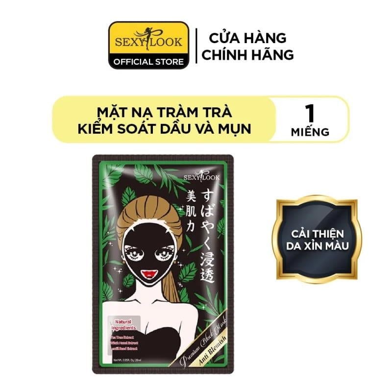 Mặt Nạ Tràm Trà Kiểm Soát Dầu Sexylook Tea Tree Anti Blemish Black Facial Mask 28ml