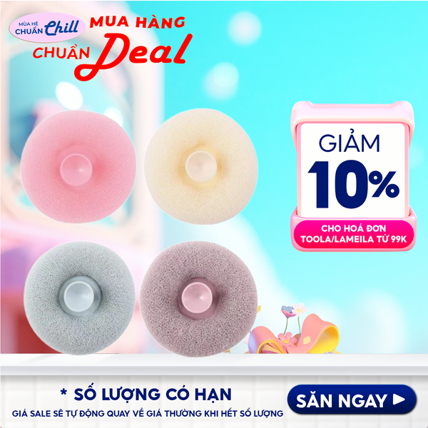 [NHẬP KHẨU] Bông Tắm Tròn Có Tay Cầm, Tạo Bọt Mềm Mịn TOOLA - TLA017 (Màu ngẫu nhiên)