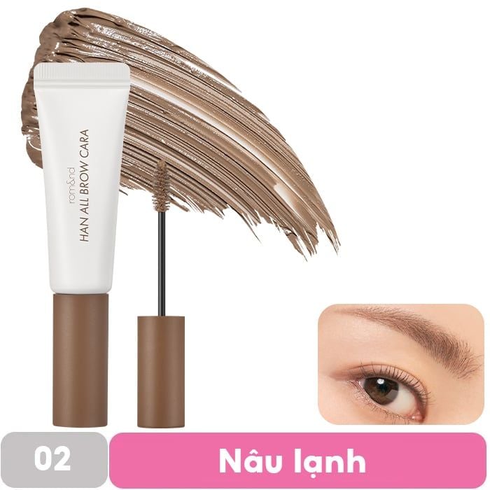 Mascara Chân Mày Siêu Tự Nhiên, Bền Màu, Lâu Trôi Romand Han All Brow Cara 9g