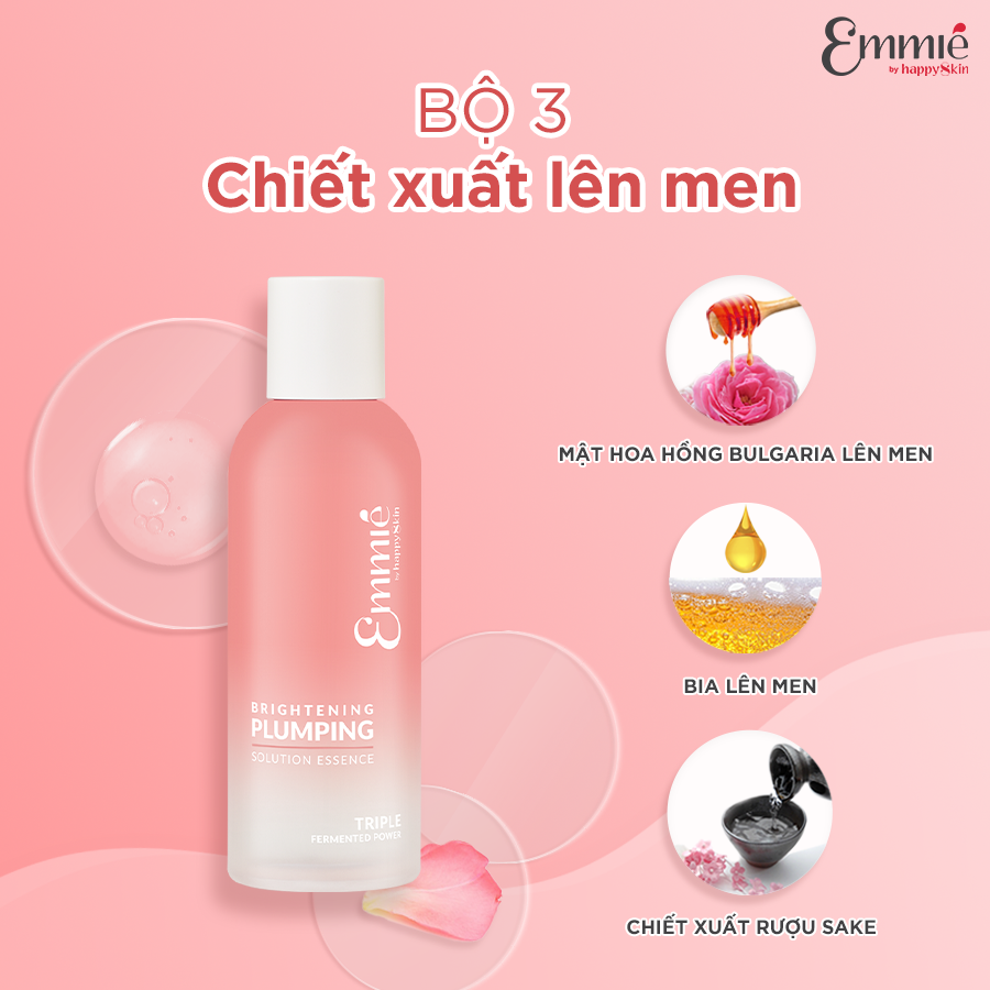 Nước Dưỡng Hỗ Trợ Làm Sáng Da Emmié By HappySkin Brightening Plumping Solution Essence 230ml