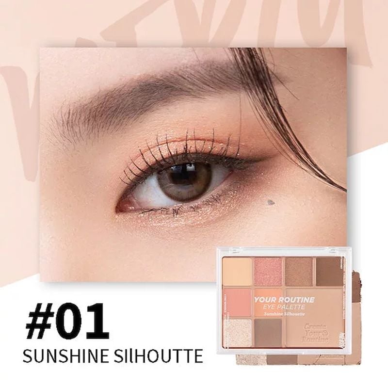 Bảng Phấn Mắt Và Má Hồng Đa Năng 9 Ô Màu Merzy Your Routine Eye Palette