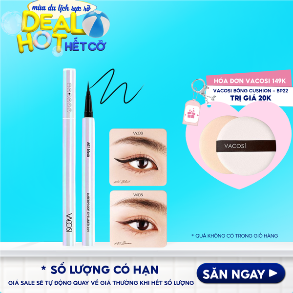 [PHIÊN BẢN NGỌC TRAI] Bút Kẻ Mắt Nước Không Lem Lâu Trôi Vacosi 24H Waterproof Pen - VM25 0.6g