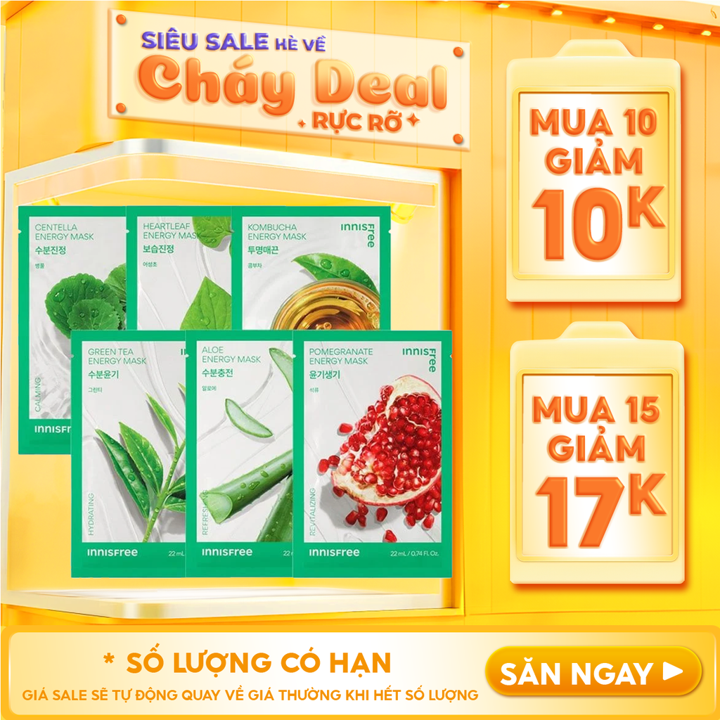 Mặt Nạ Miếng Innisfree Chiết Xuất Từ Thiên Nhiên Squeeze Energy Mask 22ml