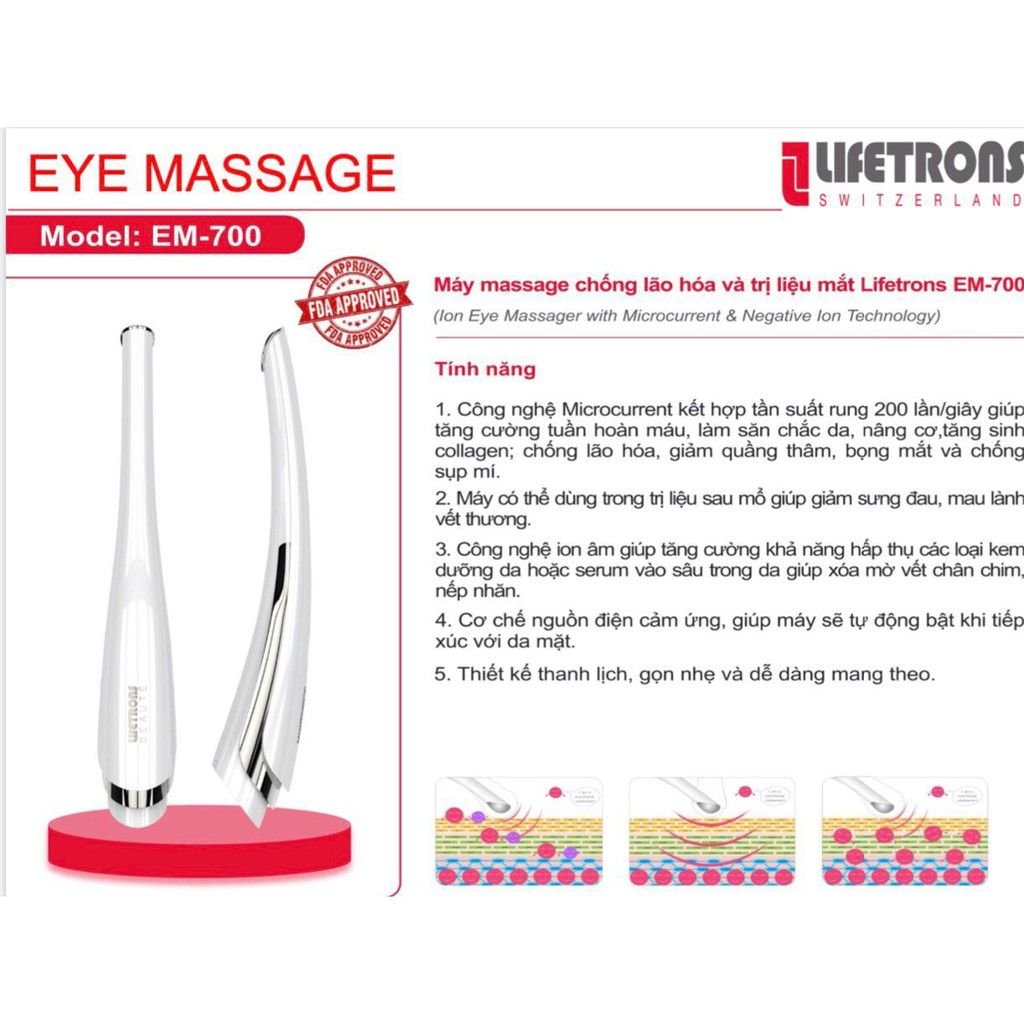 Máy Massage Chống Lão Hóa, Trị Liệu Mắt Lifetrons EM-700