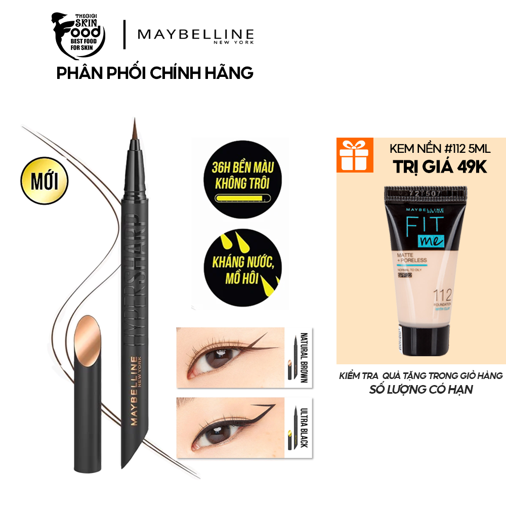 Bút Kẻ Mắt Nước Siêu Sắc Mảnh, Không Lem Trôi Maybelline New York Hyper Sharp Liner Extreme 0.4g