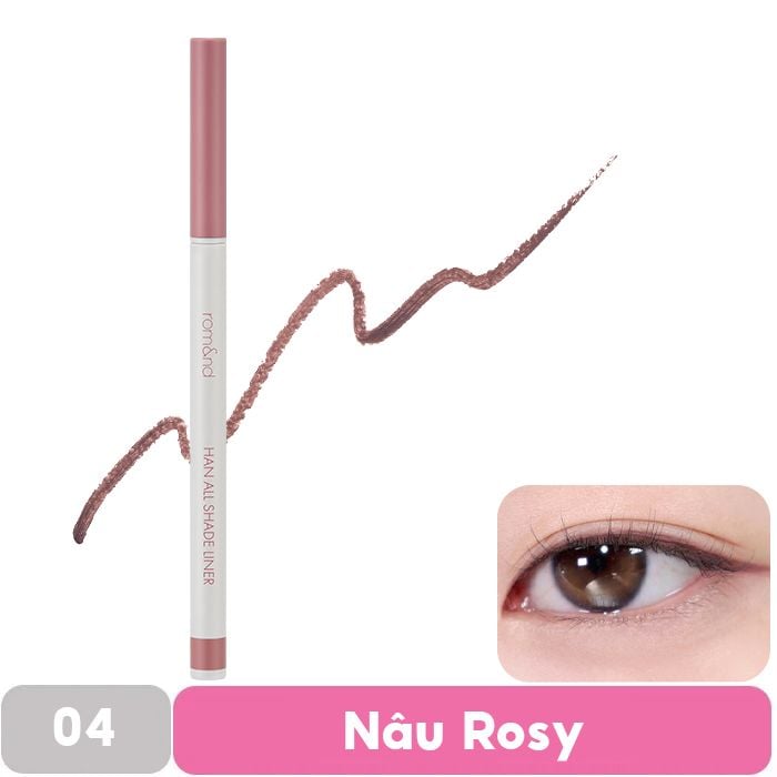 Chì Kẻ Mắt Dạng Sáp Nét Mảnh, Lâu Trôi Romand Han All Shade Liner 0.09g