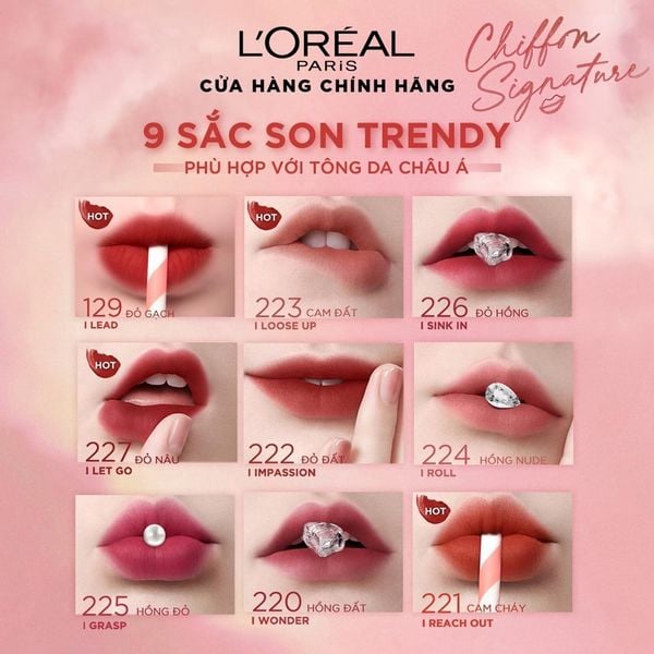  Son Kem Lì, Mịn Mượt Nhẹ Môi L’Oreal Paris Chiffon Signature Matte Liquid Lipstick 7ml 