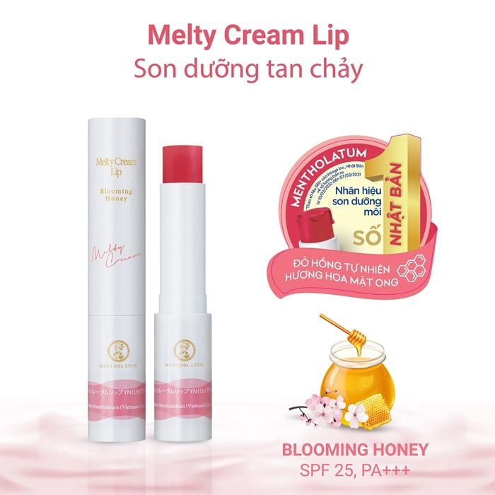 Son Dưỡng Môi Mentholatum Chống Nắng Melty Cream Lip SPF25/PA+++ 2.4g