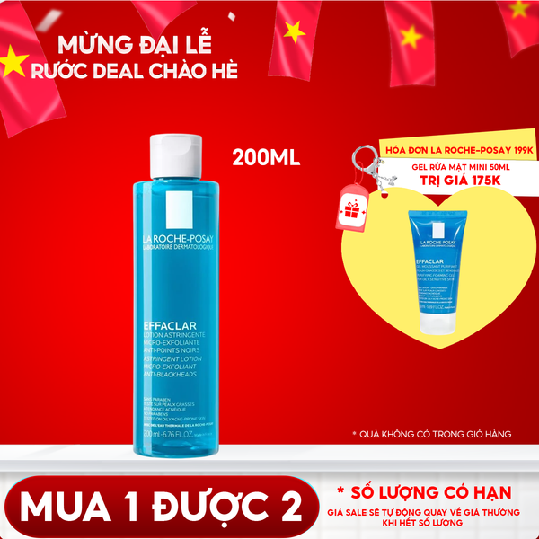 Nước Cân Bằng Cho Da Dầu La Roche-Posay Effaclar Lotion Astringente 200ml