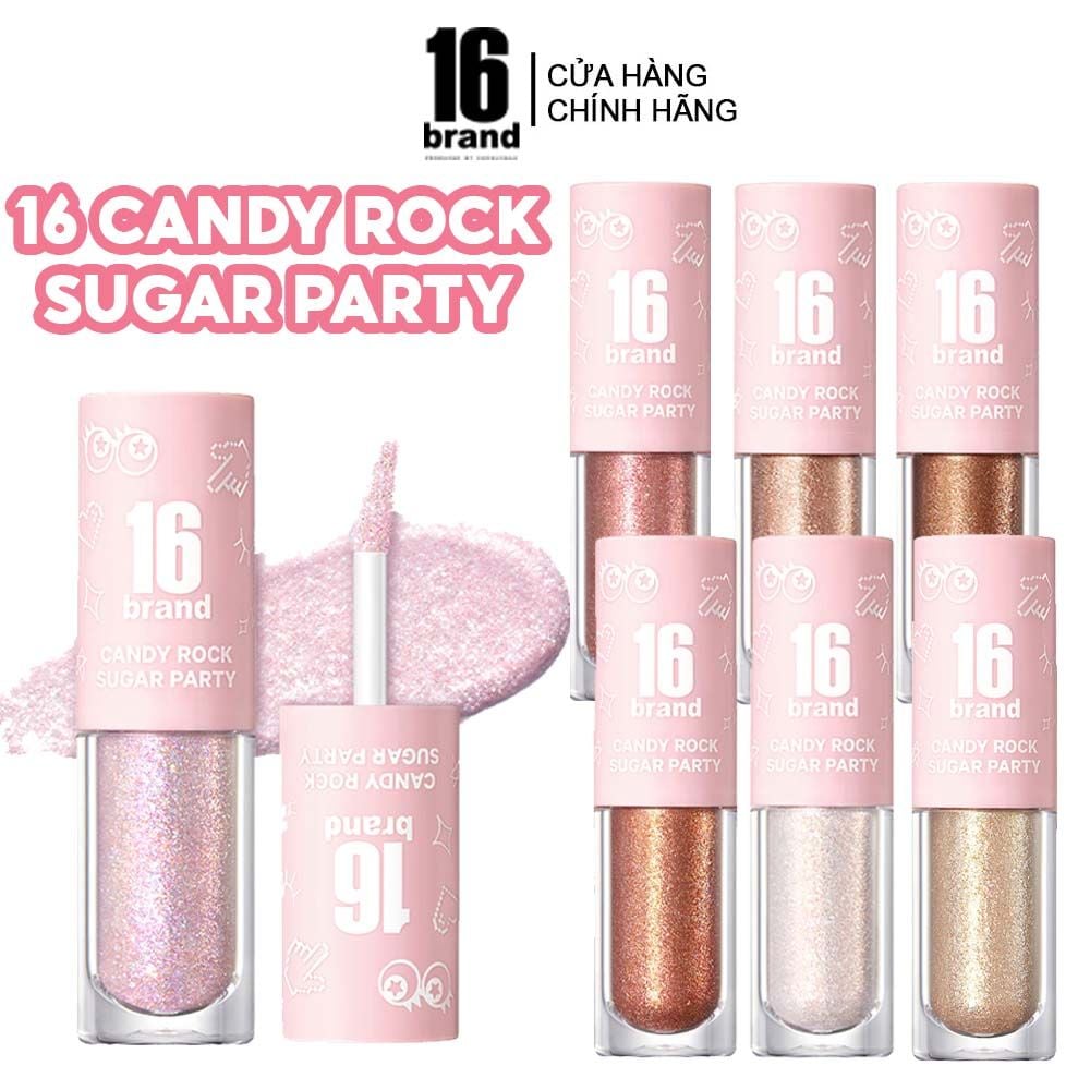 Bút Nhũ Mắt 16Brand Candy Rock Sugar Party 3.3g - CANDY SUGAR