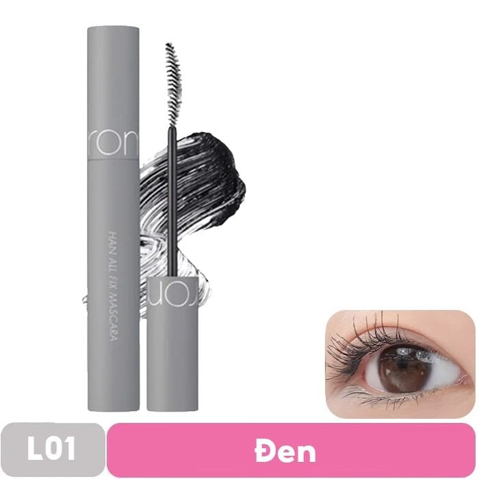 Mascara Chuốt Mi Siêu Dài Và Cong Mi Tự Nhiên, Chống Trôi Hiệu Quả Romand Han All Fix Mascara - Han All Line 7g