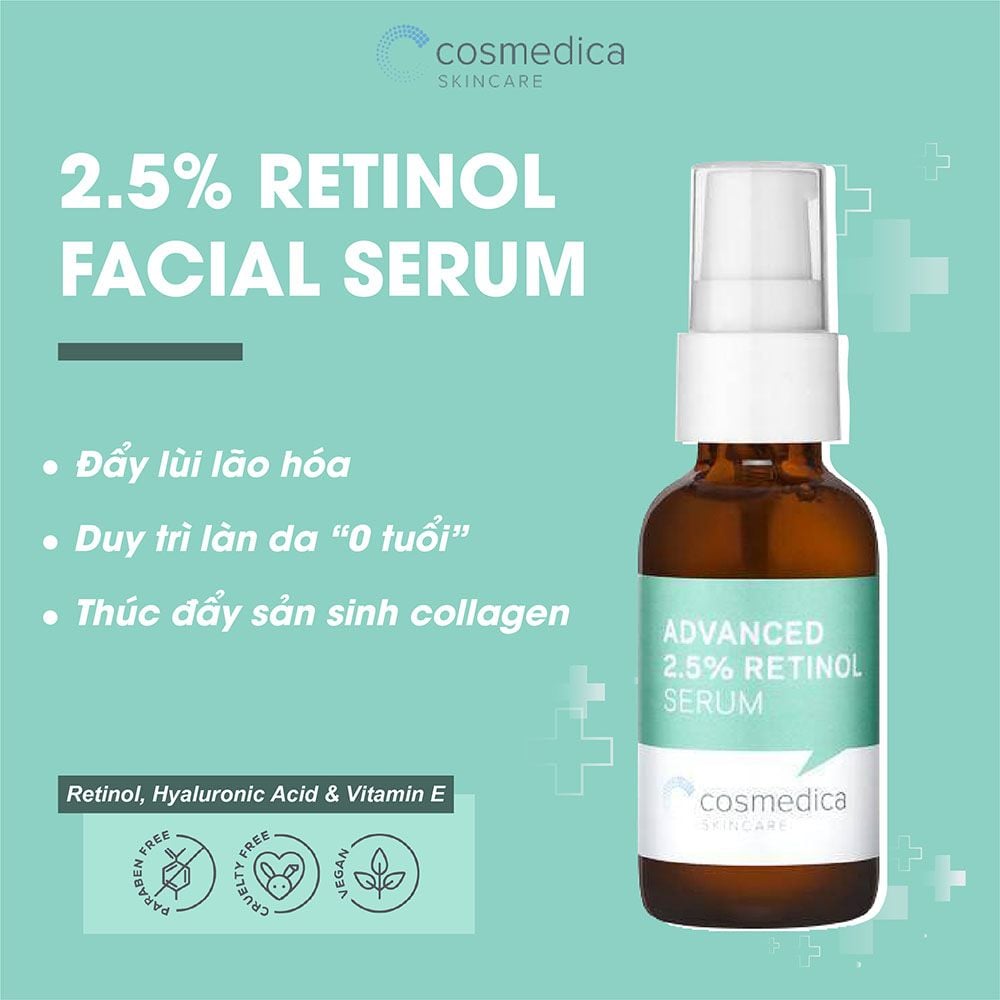 Serum Cosmedica Hạn Chế Lão Hóa Da Advanced Retinol Serum 2.5% 30ml
