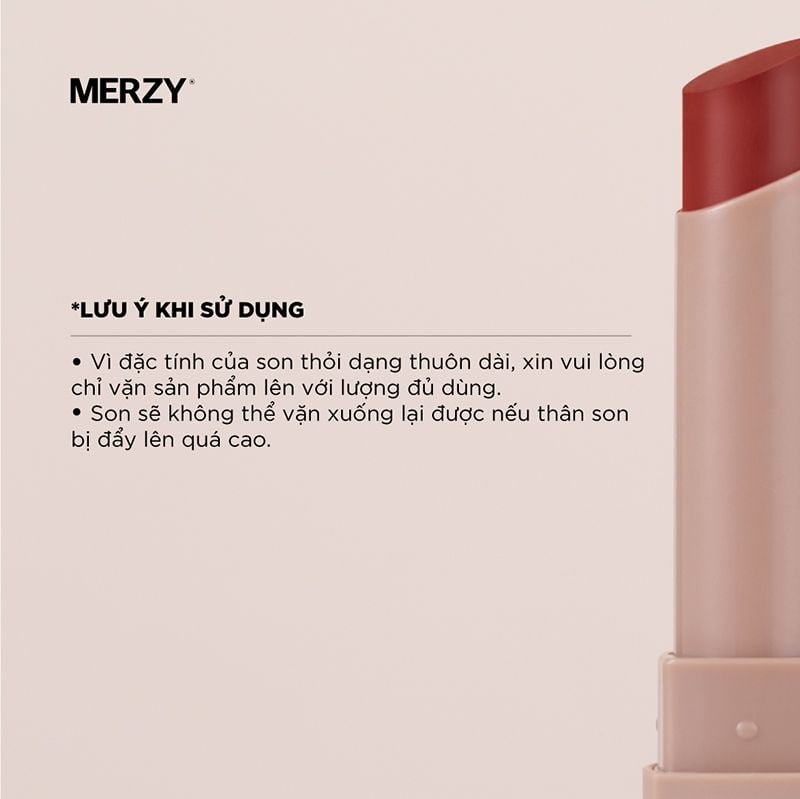 [Academia Collection] Son Thỏi Lì, Lên Màu Chuẩn, Mịn Mượt Nhẹ Môi Merzy Academia Cotton Lipstick 1.8g