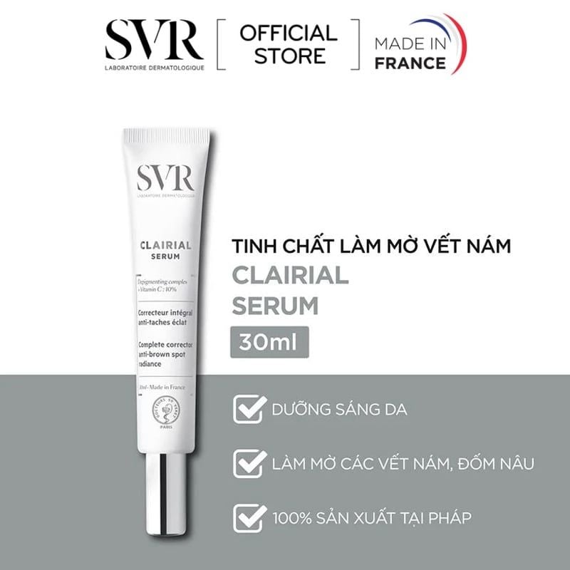 Serum SVR Tinh Chất Làm Mờ Vết Nám, Sáng Da Và Mềm Mịn Da SVR Clairial Serum 30ml