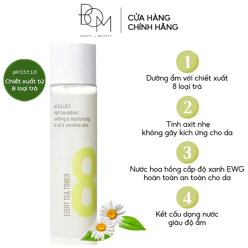 Nước Hoa Hồng B.O.M Chiết Xuất 8 Loại Trà Eight Tea Cleansing Toner 150ml