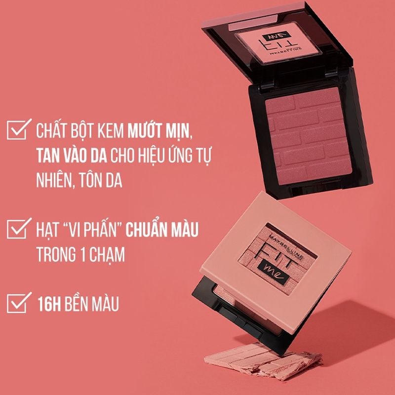 Má Hồng Dạng Nén, Mịn Lì Chuẩn Màu Maybelline Fit Me Mono Blush 4.5g