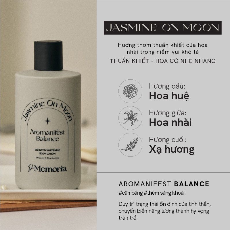 [300ml] Sữa Dưỡng Thể Memoria Cấp Ẩm Hỗ Trợ Dưỡng Trắng Da De Scented Whitening Body Lotion