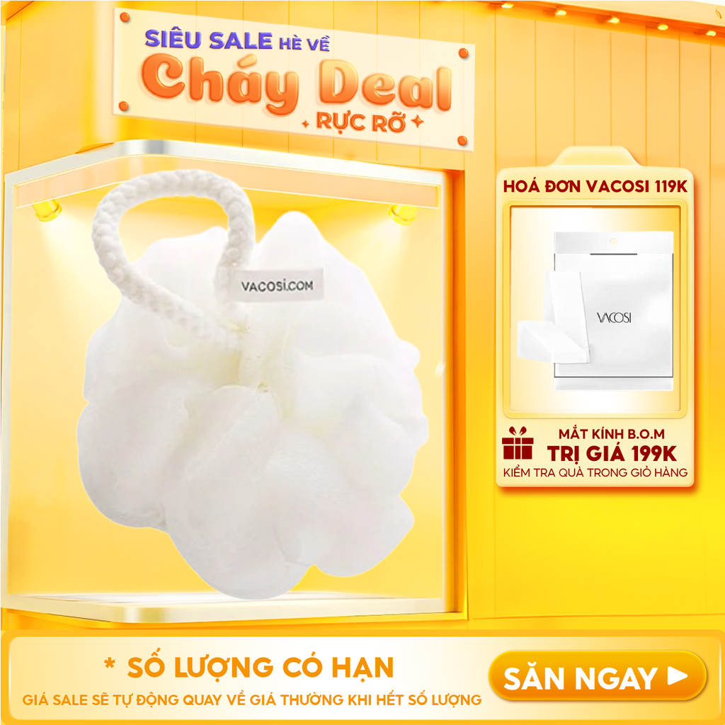 Bông Tắm Tạo Bọt Vacosi Plastic Bath Sponge - BP21
