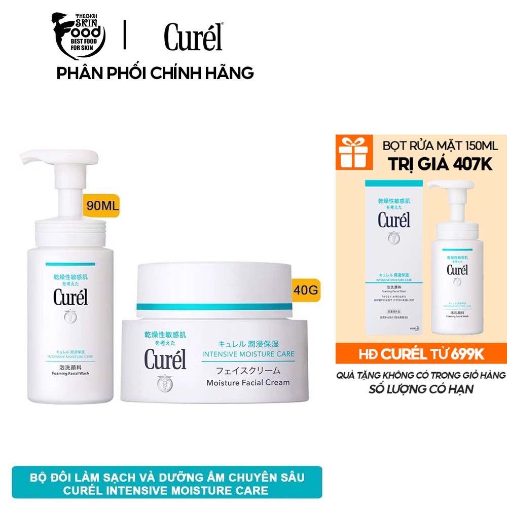 [2 Items] Bộ Đôi Làm Sạch Và Dưỡng Ẩm Chuyên Sâu Curél Intensive Moisture Care