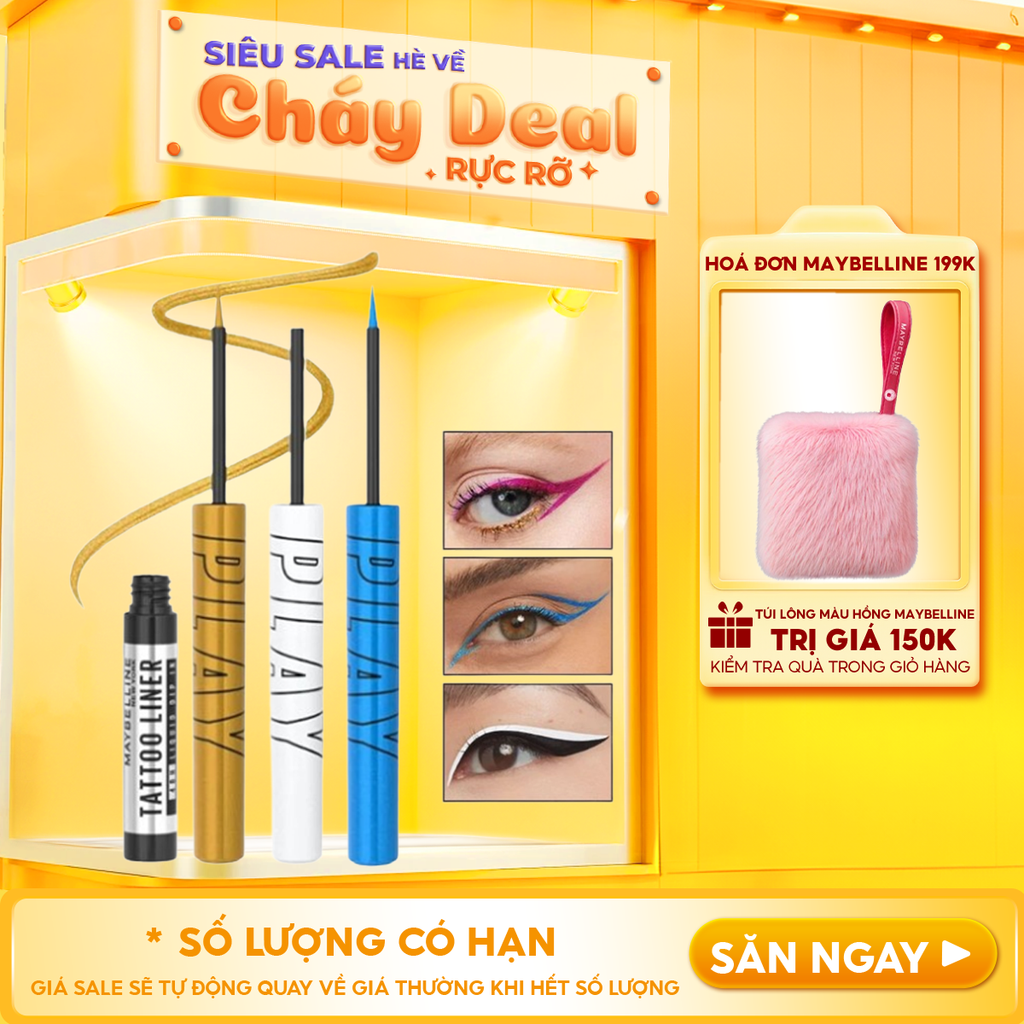 Kẻ Mắt Nước 6 Màu Bền Màu Lâu Trôi Maybelline Tattoo Liner Play 2.1ml