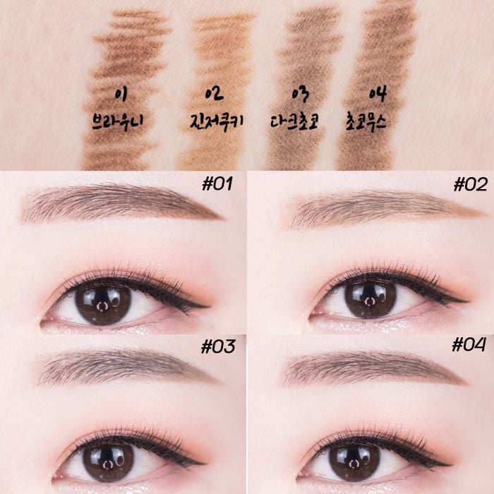 Chì Kẻ Mày Nét Siêu Mảnh, Bền Màu, Lâu Trôi Cosnori Slim Eyebrow 0.13g - 01 BROWNIE