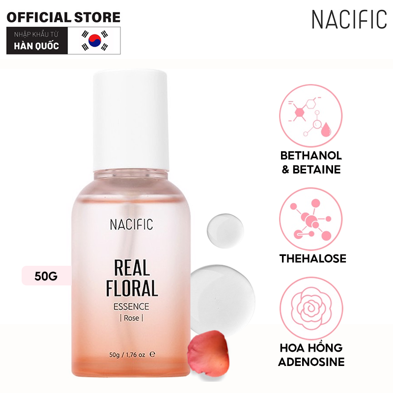 Serum NACIFIC Tinh Chất Dưỡng Ẩm, Ngăn Lão Hóa Chiết Xuất Hoa Hồng NACIFIC Real Floral Essence Rose 50g