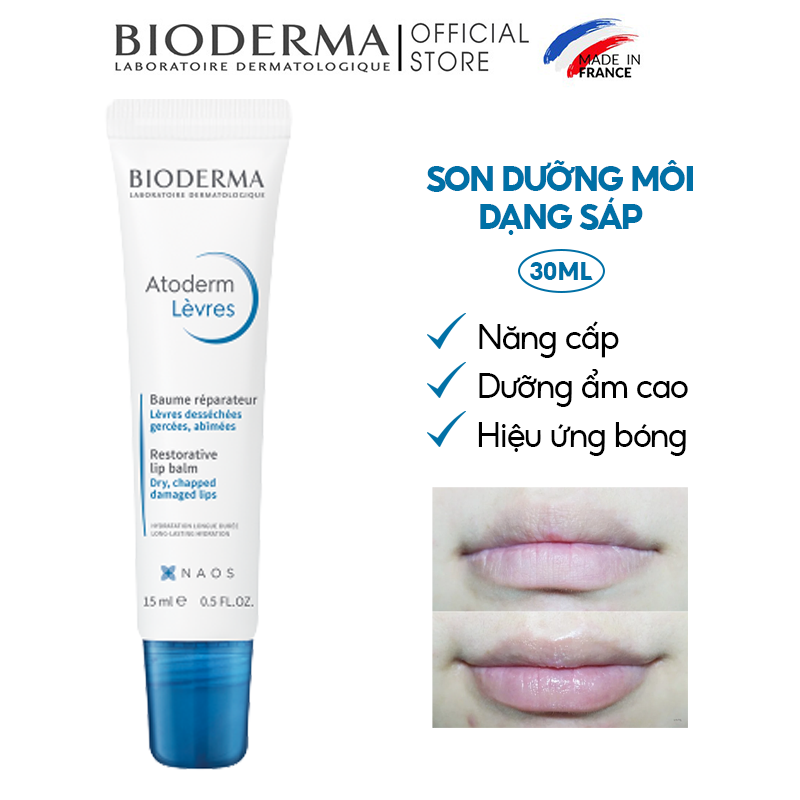 Son Dưỡng Môi Dạng Sáp Cấp Ẩm Chuyên Sâu Bioderma Atoderm Levres Baume Reparateur 15ml