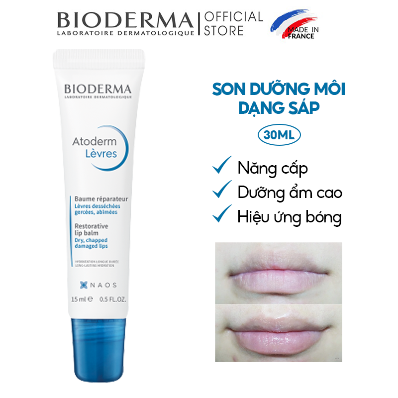 Son Dưỡng Môi Bioderma Dạng Sáp Cấp Ẩm Chuyên Sâu Atoderm Levres Baume Reparateur 15ml