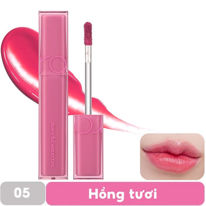 Son Tint Bóng, Siêu Lì Cho Đôi Môi Căng Mọng Romand Dewyful Water Tint 5g