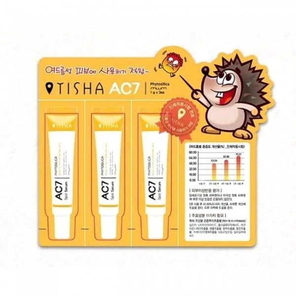 [TẶNG KÈM BAO TAY NILON][Sample 1gX3 Gói] Tinh Chất Dưỡng Tisha Hỗ Trợ Giảm Mụn Tisha AC7 Spot Serum
