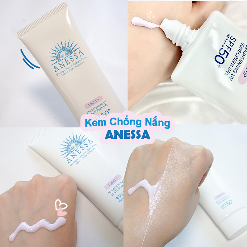 Gel Chống Nắng Dưỡng Trắng, Nâng Tông Anessa Tone Up Brightening UV Sunscreen Gel SPF50+/PA++++ 90g