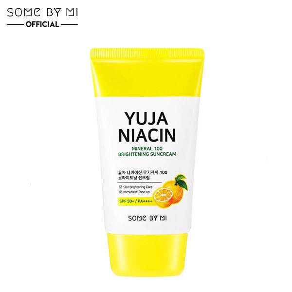 Kem Chống Nắng Nâng Tông, Chiết Xuất Quả Thanh Yên Some By Mi Yuja Niacin Mineral 100 Brightening Suncream 50ml