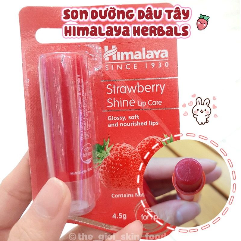 Son Dưỡng Môi Himalaya Hồng Chiết Xuất Dâu Tây Shine Lip Care 4.5g