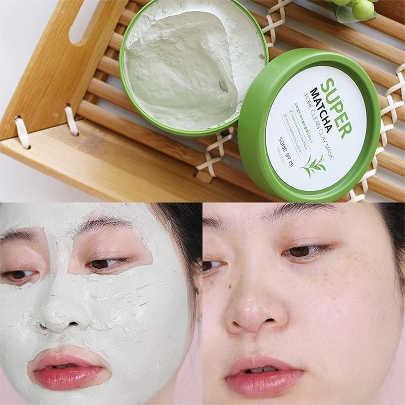 Mặt Nạ Đất Sét Some By Mi Trà Xanh Giúp Làm Sạch, Thu Nhỏ Lỗ Chân Lông Super Matcha Pore Clean Clay Mask 100g