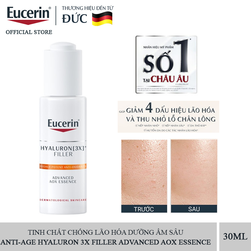 Serum Eucerin Ngăn Ngừa Lão Hóa Dưỡng Ẩm Sâu Anti-age Hyaluron-Filler Advanced AOX Essence 30ml