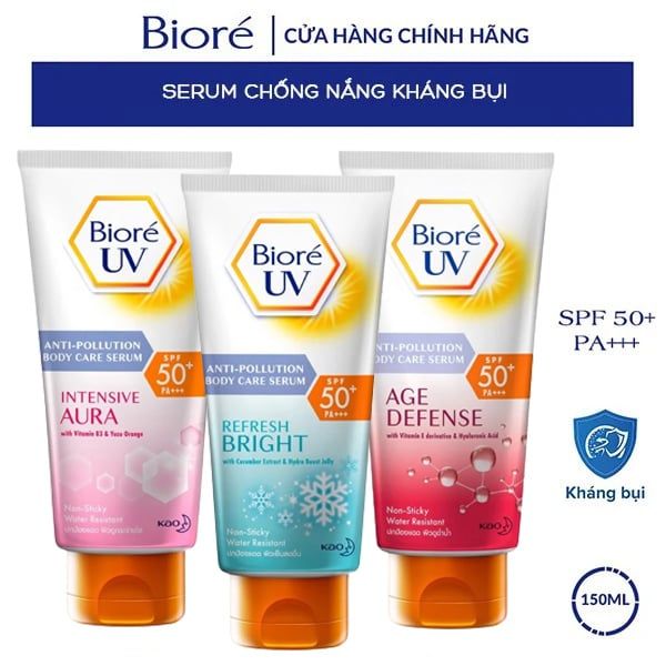 Tinh Chất Dưỡng Thể Chống Nắng, Kháng Bụi Bioré UV Anti-Pollution Body Care Serum SPF50+/PA+++