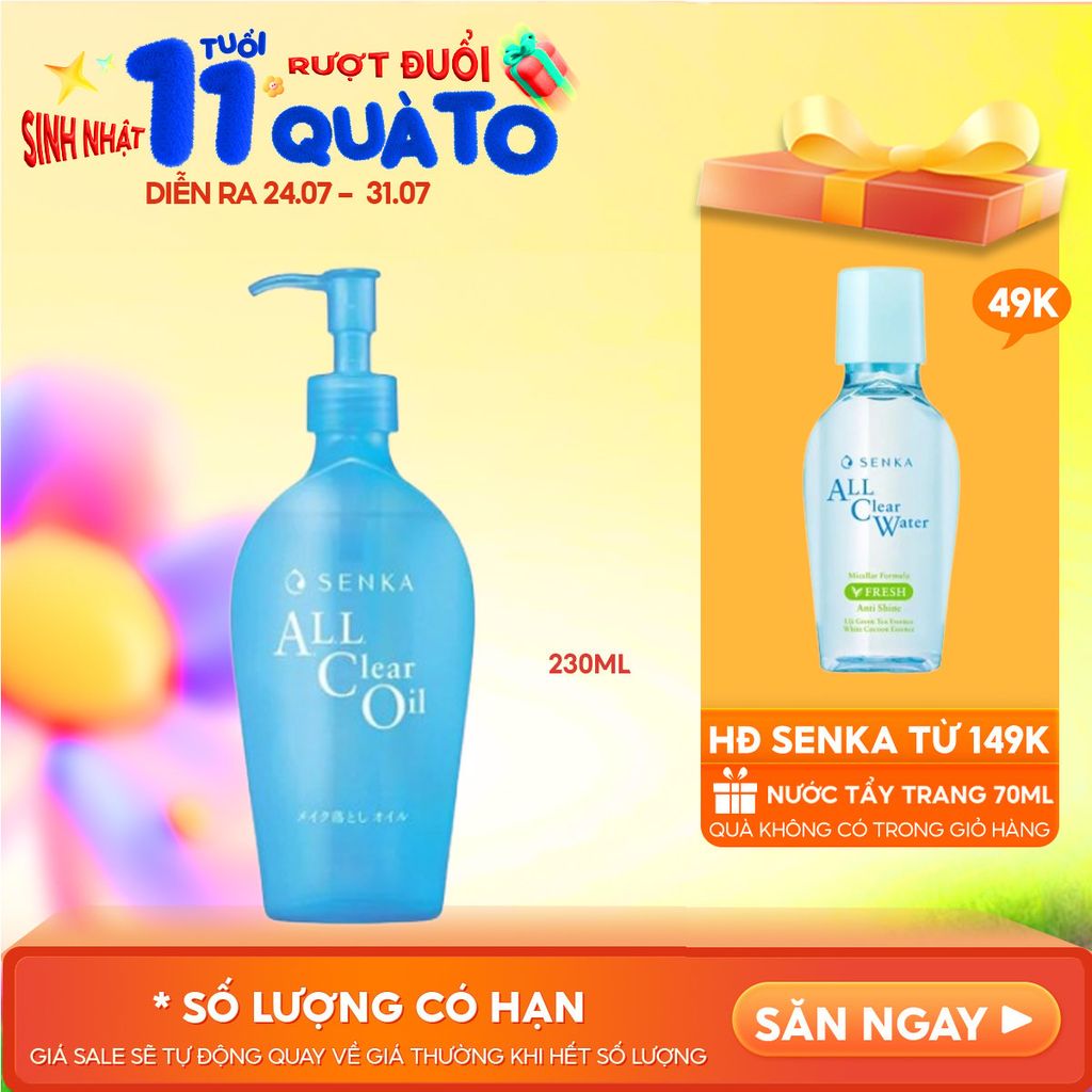 Dầu Tẩy Trang Làm Sạch Sâu Senka All Clear Oil 230ml