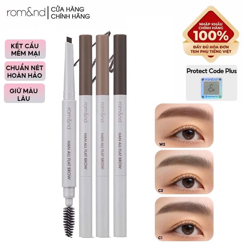 Chì Kẻ Mày Ngang Cho Chân Mày Sắc Nét, Lâu Trôi Romand Han All Flat Brow - Han All Line 0.17g