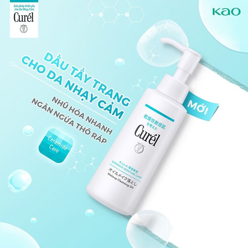 Dầu Tẩy Trang Cấp Ẩm Chuyên Sâu Curél Intensive Moisture Care Makeup Cleansing Oil 150ml